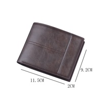 Dompet Kulit PU RFID untuk Pria dengan Kantong Koin dan Tempat Kartu, Lapisan Poliester
