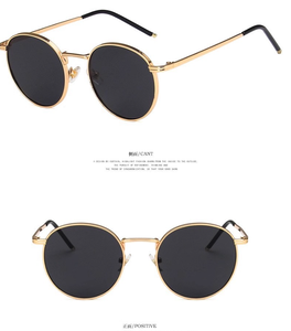 Солнцезащитные очки с квадратной круглой рамкой, поляризованные солнцезащитные очки с УФ-400, солнцезащитные очки с золотистым стеклом, металлическая петля - Product Image 4