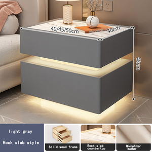 Muebles <span class=keywords><strong>de</strong></span> Dormitorio al por Mayor, Mesitas <span class=keywords><strong>de</strong></span> <span class=keywords><strong>Noche</strong></span> Blancas Modernas con 2 Cajones, Mesa Auxiliar con Patas Doradas, Gabinete <span class=keywords><strong>de</strong></span> Almacenamiento para Proyectos Hoteleros - Product Image 3