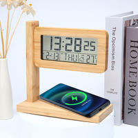Jam meja & jam meja pengisian daya nirkabel Digital cerdas untuk anak-anak dengan Logo kustom higrometer termometer