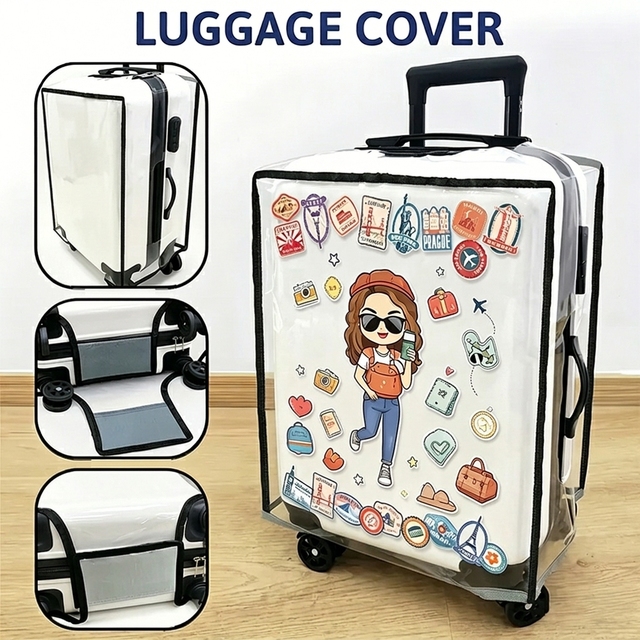 Wholesale PVC Luggage Protector Cover Transparent Waterproof Anti-Scratch Suitcase Cover with Custom Design/Logo for Travel