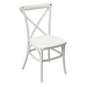 Durable Resin Plastic X Cross Back Banquet Wedding Restaurant Hotel Dining Chair