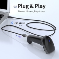 Lector de Códigos de Barras Láser 1D Xincode de Alto Rendimiento, Escáner de Códigos de Barras Inalámbrico USB 2.4G para Supermercados y Almacenes X-660B