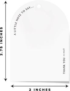 Etiquetas de agradecimiento, rectangulares de 2 x 3 con agujero preperforado para bodas, fiestas, baby showers, eventos |   Etiquetas Colgantes - Product Image 5