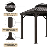 Pavillon de jardin moderne écologique en acier robuste sur mesure 4x6M avec toit solide et système de drainage intégré