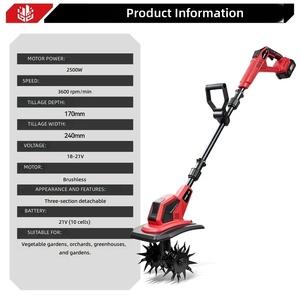 Motoculteur Électrique Sans Fil 2500W, Tondeuse à Gazon Sans Fil, Scarificateur, Outil de Jardinage Électrique, Compatible Batterie Makita 18V, 240mm - Product Image 5