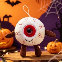 Ornement en peluche œil d'Halloween, pendentif suspendu effrayant avec yeux sanglants, décoration de fête, vente en gros, faible MOQ