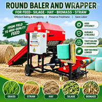 Enrouleuse de balles rondes Strosen pour ensilage, foin, maïs et aliments pour bétail, avec moteur diesel, pour ensilage humide et emballage agricole