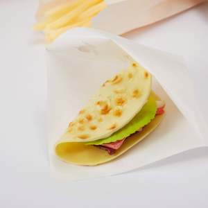 KM Kraft Paper Easy Takeaway <b>Bags</b> for Cheese Donut Burger Pizza and Sushi Oil-Proof Wrap Packaging - Product Image 1