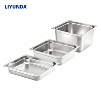 Plateau Gastronorme LIYUNDA 2/3 en Acier Inoxydable GN, Insert Bain-Marie, Plat de Réchaud pour Hôtels, Cuisines et Équipements de Restauration
