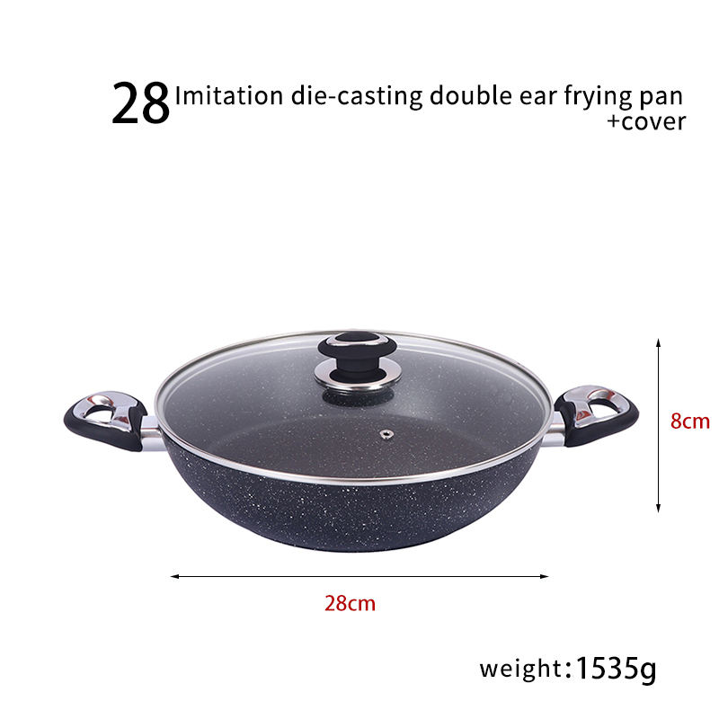 28 Deux oreille non bâton pot + couvercle