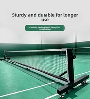 Poteau de filet de pickleball mobile avec roues, support de pickleball professionnel portable pour tournoi, support de pickleball encastrable pour la maison