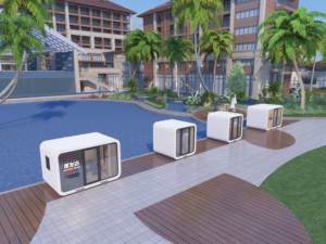 Kit de <span class=keywords><strong>maison</strong></span> de conteneur de structure <span class=keywords><strong>en</strong></span> acier pliant robotique de <span class=keywords><strong>maison</strong></span> préfabriquée d'<span class=keywords><strong>origami</strong></span> d'auto-assemblage pour le salon de coiffure d'endroits éloignés - Product Image 5