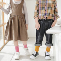 Petite fille enfant en bas âge longues chaussettes d'équipage pour filles Slouch blanc chaussettes enfants bébé à volants Slouch chaussettes