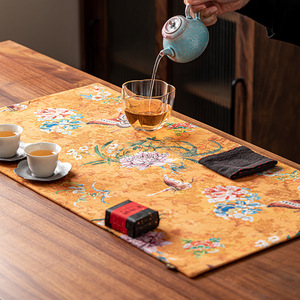 Traditional Chinese Style Printed Tea Mat Waterproof <b>Table</b> <b>Runner</b> For Tea Ceremony Dehua Origin First Class Quality - Product Image 3