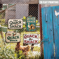 Letrero Metálico Vintage Quack Shack para Gallinero y Corral de Patos, Decoración para Patio de Granja