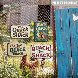 Panneau métallique vintage Quack Shack pour poulailler et enclos à poulets, décoration extérieure pour <span class=keywords><strong>ferme</strong></span> et cour - Product Image 3