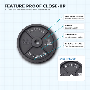 Vente en gros : Plaque olympique 5 kg en fonte, à faible bruit, avec pare-chocs en caoutchouc, pour l'haltérophilie et le <span class=keywords><strong>CrossFit</strong></span> – Livraison rapide - Product Image 2