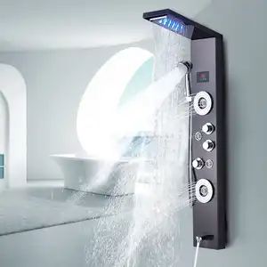 Luxe haute pression 360 degrés led salle de bain moderne douche électrique instantanée ensemble tête de jet et tuyau robinet de bain