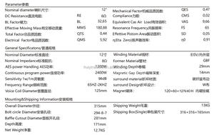 Altavoz <span class=keywords><strong>de</strong></span> Medios y Graves <span class=keywords><strong>de</strong></span> 12 Pulgadas y 1200 W RMS Mejorado, con Bobina <span class=keywords><strong>de</strong></span> <span class=keywords><strong>Voz</strong></span> <span class=keywords><strong>de</strong></span> 5 Pulgadas, Imán <span class=keywords><strong>de</strong></span> Neodimio <span class=keywords><strong>de</strong></span> 98 dB, Cono <span class=keywords><strong>de</strong></span> Fibra <span class=keywords><strong>de</strong></span> Carbono, Woofer <span class=keywords><strong>de</strong></span> Bajos 12125-009 - Product Image 6