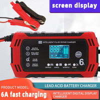 Chargeur de batterie de voiture intelligent 12V6A à alimentation directe, pour chariot élévateur et moto, outils de charge de véhicules, ROUGE