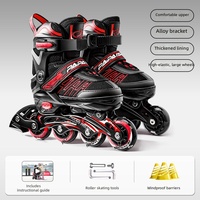 Patins à roulettes en ligne réglables pour enfants, 4 tailles, roues en PU à roulement silencieux, pour les débutants, sport de plein air