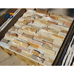Zgstone ngoài trời trang trí Veneer đá tự nhiên <span class=keywords><strong>Slate</strong></span> văn hóa đá cho lò sưởi và bên ngoài gỉ tường màu đen tấm ốp - Product Image 1
