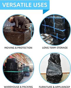 Black <b>Plastic</b> Stretch <b>Wrap</b> Film, 9 Inch 1000 Ft 80 Gauge Industrial Mini Packing <b>Wrap</b>, Heavy Duty Shrink <b>Wrap</b> for Moving - Product Image 3