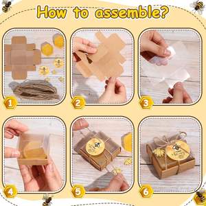 Bomboniere a Tema Ape per Baby Shower, Saponi Profumati Artigianali a Nido d'Ape con Confezione Regalo e Biglietti <span class=keywords><strong>di</strong></span> Ringraziamento per Decorazioni e <span class=keywords><strong>Regali</strong></span> <span class=keywords><strong>di</strong></span> Nozze - Product Image 5