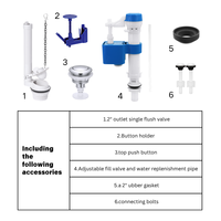 Kit de réparation pour réservoir de toilettes à montage supérieur, vanne de remplissage réglable résistante à la corrosion, composants de chasse d'eau de remplacement, installation facile