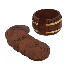 Sous-verres en bois de luxe de qualité supérieure, sous-verres en bois naturel, décoration de table, sous-verres à thé pour boissons, tasses, verres et tapis. - Product Image 6