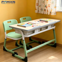 Ensemble de chaise et table d'écolier réglables pour l'école primaire – Mobilier métallique pour salle de classe