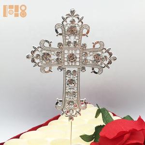 Decoración para Pastel con Cruz Grande, Adorno Brillante con Diamantes para Bautizo, Primera <span class=keywords><strong>Comunión</strong></span> - Product Image 6