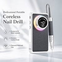Perceuse à ongles portable sans fil 40000 tr/min, polisseuse à ongles USB avec coque en cuir, accessoires professionnels pour ongles en gel