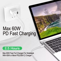 Cable de Carga Rápida USB Tipo C a USB Tipo C PD de 1M 3.3FT 60W 3A Premium para Teléfono Móvil, Tableta, Portátil