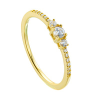 S925 Sterling Silver Round Zircon Ring Light Luxury Mode européenne et américaine Décoration de bijoux simple et exquise