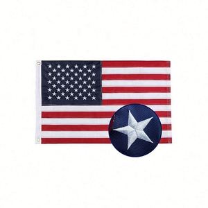 Drapeau national brodé personnalisé en polyester de haute qualité, couleurs vives, 3x5 pieds, pour l'extérieur, directement de l'usine, à prix abordable - Product Image 1