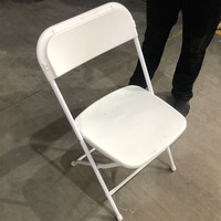 Chaise pliante en plastique blanche empilable pour événements, vente en gros, pas cher, pour mariage en plein air