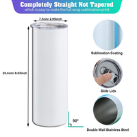 Livraison gratuite US Warehouse 20 oz 20 oz DIY Double Paroi En Acier Inoxydable Maigre Droite Blanc Tasses Blancs Sublimation Tumbler