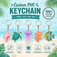 Porte-clés personnalisé en PVC pour l'été, idéal pour les fêtes sur la plage, les vacances, porte-clés en caoutchouc découpé, breloque tropicale personnalisée, cadeau