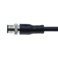 Connecteur de câble moulé noir M12 de qualité industrielle, blindé, étanche, options de broches personnalisées