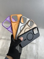 Coque de téléphone en TPU+PC antichoc magnétique de couleur unie pour la série 15 Pro Max/14/13/11/X/7/8