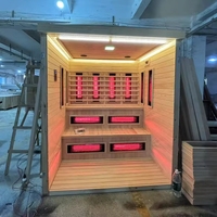 Sauna de Madera de Hemlock para 3 Personas con Terapia de Luz Roja, Venta al Por Mayor de Fábrica