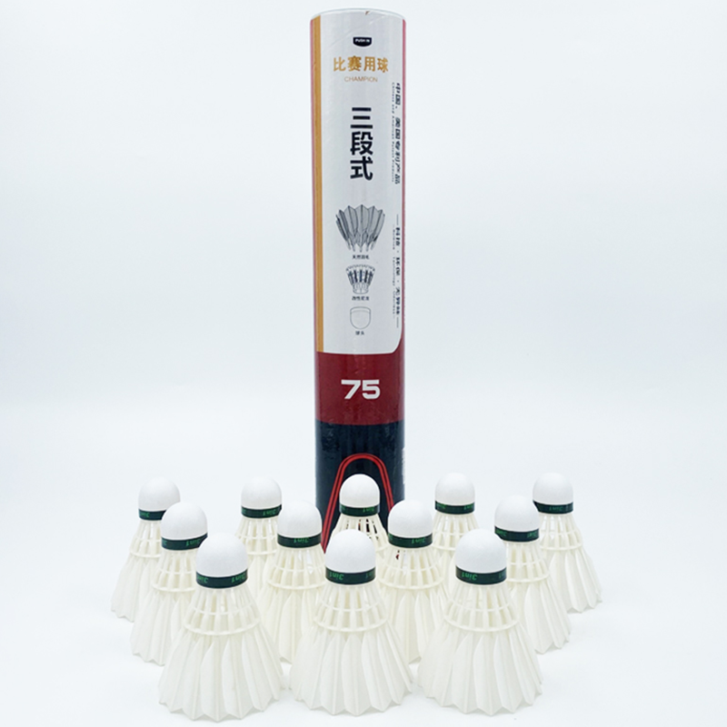 Заводская цена, дешевый и прочный 3 в 1 гибридный Белый Волан для бадминтона Для турнира