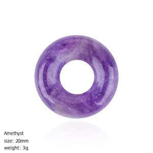 Pingente de Ametista Roxa Natural de 20mm em Formato de Donut, Anel Redondo Polido, Cristais para Artesanato de Joias DIY - Product Image 6