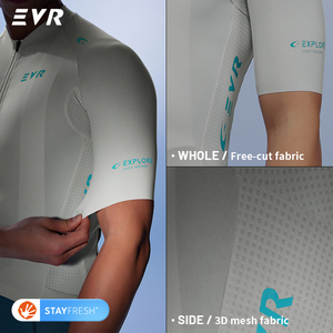 Maglia da Ciclismo <span class=keywords><strong>EVR</strong></span> per Uomo, Manica Corta, Logo Personalizzato, Asciugatura Rapida, Traspirante, OEM, Produttore all'Ingrosso, Bici da Strada, Altamente Elastica - Product Image 6