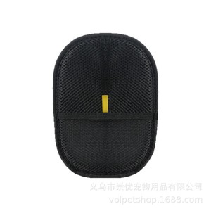 Gants double face pour enlever les poils d'animaux, brosse anti-statique pour chat et chien, outil de toilettage pour animaux, noir avec étiquette jaune - Product Image 4