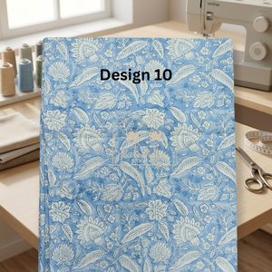 Blue Floral Printed Cotton Square Tablecloth Simple Handmade Classic Design <b>Waterproof</b> Eco-Friendly Washable Home Use - Product Image 2