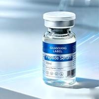Étiquettes personnalisées premium en vinyle résistant à la chaleur, texture argentée, estampage à chaud or/argent, logo imprimable pour flacons de peptides 3ml/5ml/10ml