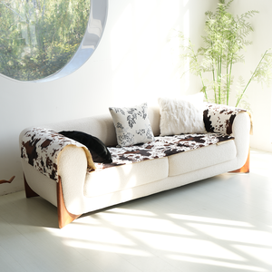 ผ้าห่มลายบ้านไร่ ให้ความอบอุ่นและสบาย ใช้คลุมโซฟา เตียง และเก้าอี้ ผ้าห่มตกแต่งเนื้อนุ่ม พร้อมขอบเย็บสำเร็จ ใช้คลุมโซฟา - Product Image 1